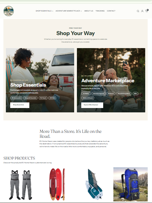 RV Home Haven shop products section